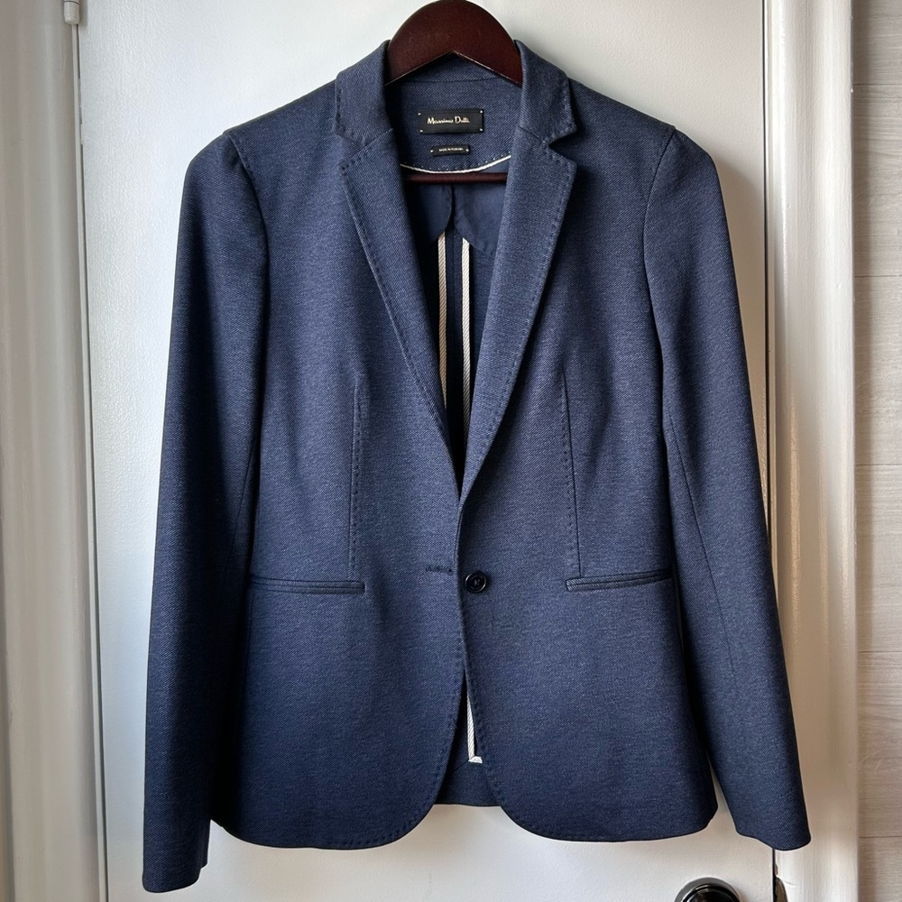 New Massimo Dutti Indigo Twill Blazer